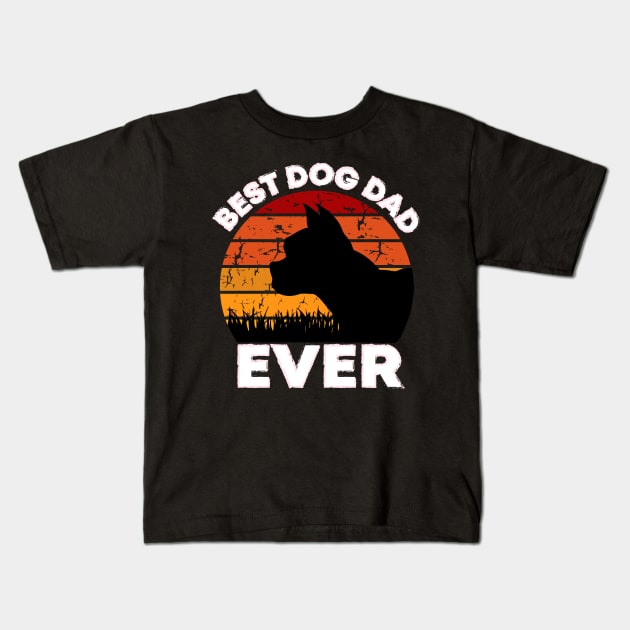 Best Dog Dad Ever Kids T-Shirt by potch94